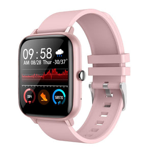 smart watch with pink strap