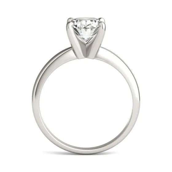 2 CTW Oval Lab Grown Diamond Solitaire Engagement Ring 14K White Gold (G - Vs) - KME means the very best