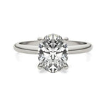 Load image into Gallery viewer, 2 CTW Oval Lab Grown Diamond Solitaire Engagement Ring 14K White Gold (G - Vs) - KME means the very best
