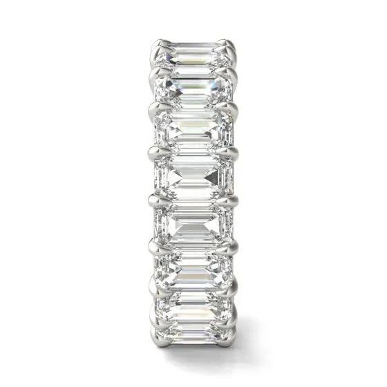 6 1/4 CTW Emerald Lab Grown Diamond Couture Eternity Ring 14K White Gold (G - Vs) - KME means the very best