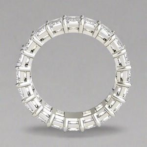 6 1/4 CTW Emerald Lab Grown Diamond Couture Eternity Ring 14K White Gold (G - Vs) - KME means the very best