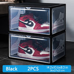 Load image into Gallery viewer, Sneakers Display Storage Boxes 2 Pack Stackable Cabinet For High-Tops Dustproof Shoe Storage Rack Organizer
