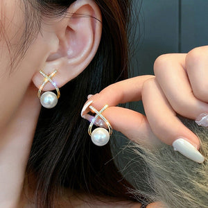 LYGDHR Drop Pearl Flower Earring - Trendy Round E36 Women's Fashion Jewelry