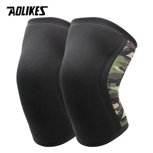 AOLIKES 1 Pair 7mm Neoprene Sports Kneepads Compression Weightlifting Pressured Crossfit Training Knee Pads Support Women Men - KME means the very best