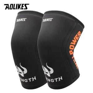 AOLIKES 1 Pair 7mm Neoprene Sports Kneepads Compression Weightlifting Pressured Crossfit Training Knee Pads Support Women Men - KME means the very best