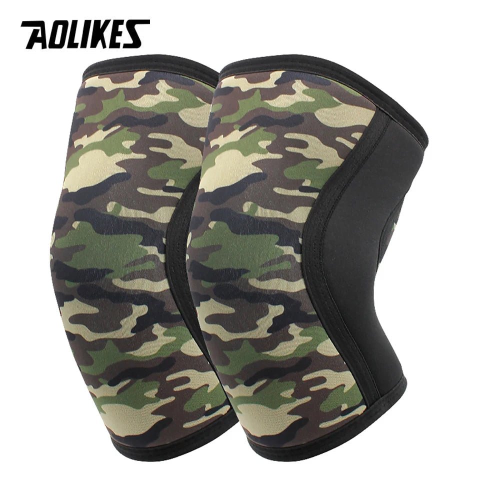 AOLIKES 1 Pair 7mm Neoprene Sports Kneepads Compression Weightlifting Pressured Crossfit Training Knee Pads Support Women Men - KME means the very best