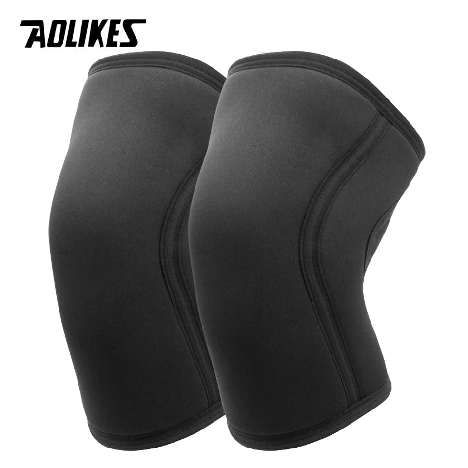 AOLIKES 1 Pair 7mm Neoprene Sports Kneepads Compression Weightlifting Pressured Crossfit Training Knee Pads Support Women Men - KME means the very best