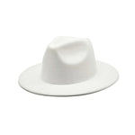 Load image into Gallery viewer, Autumn Winter Women&#39;s Felt Fedora - Vintage British Style, Big Brim, White Jazz Cap, 56 - 58cm - KME means the very best
