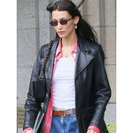 Load image into Gallery viewer, Bella Hadid Leather Jacket Black Button Closure - KME means the very best
