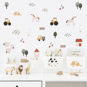 Boho Cartoon Cute Cows Farm Animal Watercolor Vinyl Wall Sticker - Nursery Baby Bedroom Home Decor - KME means the very best