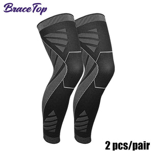 BraceTop Long Leg Compression Sleeves - Full Leg Knee Support for Basketball, Football, Knee Pain Relief - KME means the very best