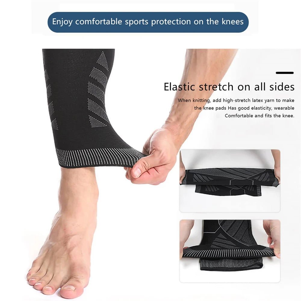 BraceTop Long Leg Compression Sleeves - Full Leg Knee Support for Basketball, Football, Knee Pain Relief - KME means the very best