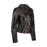 Load image into Gallery viewer, Buena Vista Womens Striped Short Biker Leather Jacket - KME means the very best
