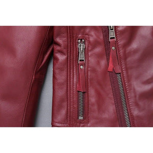 Candy Women Lambskin Genuine Leather Slim Short Motorcycle Biker Jacket - KME means the very best