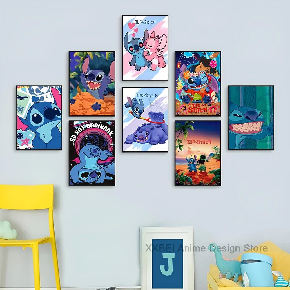 Cartoon Lilo & Stitch Poster Wall Sticker - Perfect for Children's Room Decoration - KME means the very best