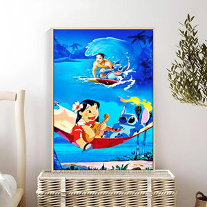 Cartoon Lilo & Stitch Poster Wall Sticker - Perfect for Children's Room Decoration - KME means the very best