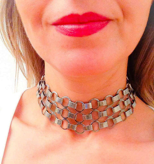 Choker with studs. Choker necklace, boho necklace, bohemian jewelry, statement necklace, trendy jewelry, in 2 Colors. - KME means the very best