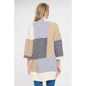 Chroma Chic Longline Cardigan - Elegant Fall Fashion with Mid-Length Sleeves - KME means the very best