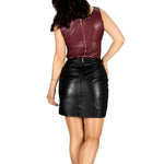 Load image into Gallery viewer, Ellie Women&#39;s Genuine Leather Beautiful Skirt Black - KME means the very best
