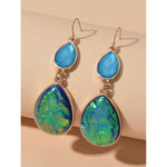 Load image into Gallery viewer, Ethnic Style Jewellery Blue Green Water Drop Earrings Party Decoration for Women - KME means the very best
