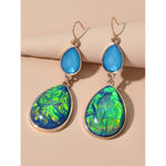 Load image into Gallery viewer, Ethnic Style Jewellery Blue Green Water Drop Earrings Party Decoration for Women - KME means the very best
