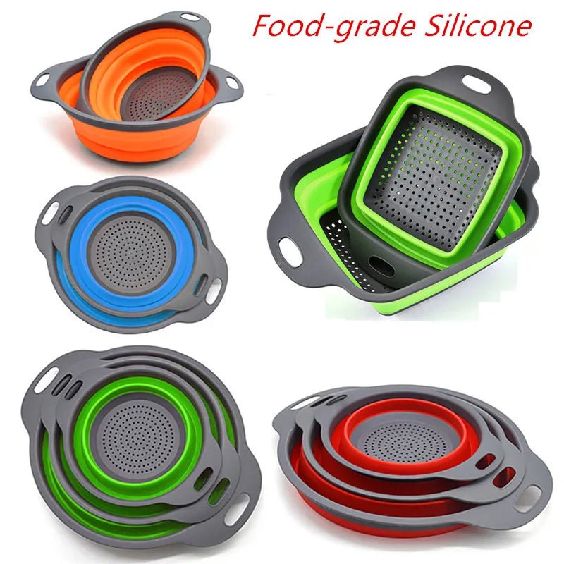 Foldable Silicone Drain Basket: Kitchen Strainer & Collapsible Drainer - KME means the very best