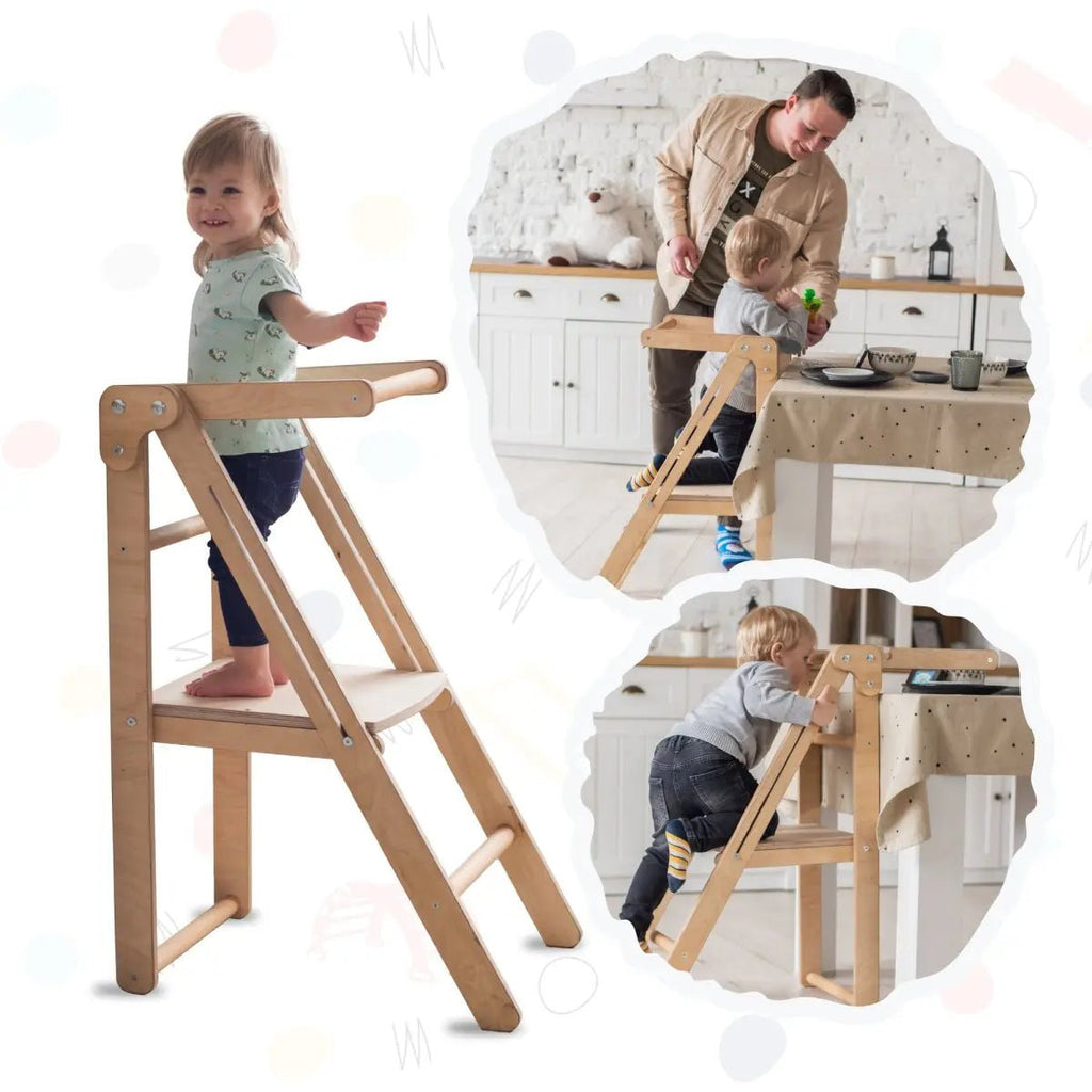 Foldable Step Stool for Toddlers - Kid Chair That Grows - Beige - KME means the very best