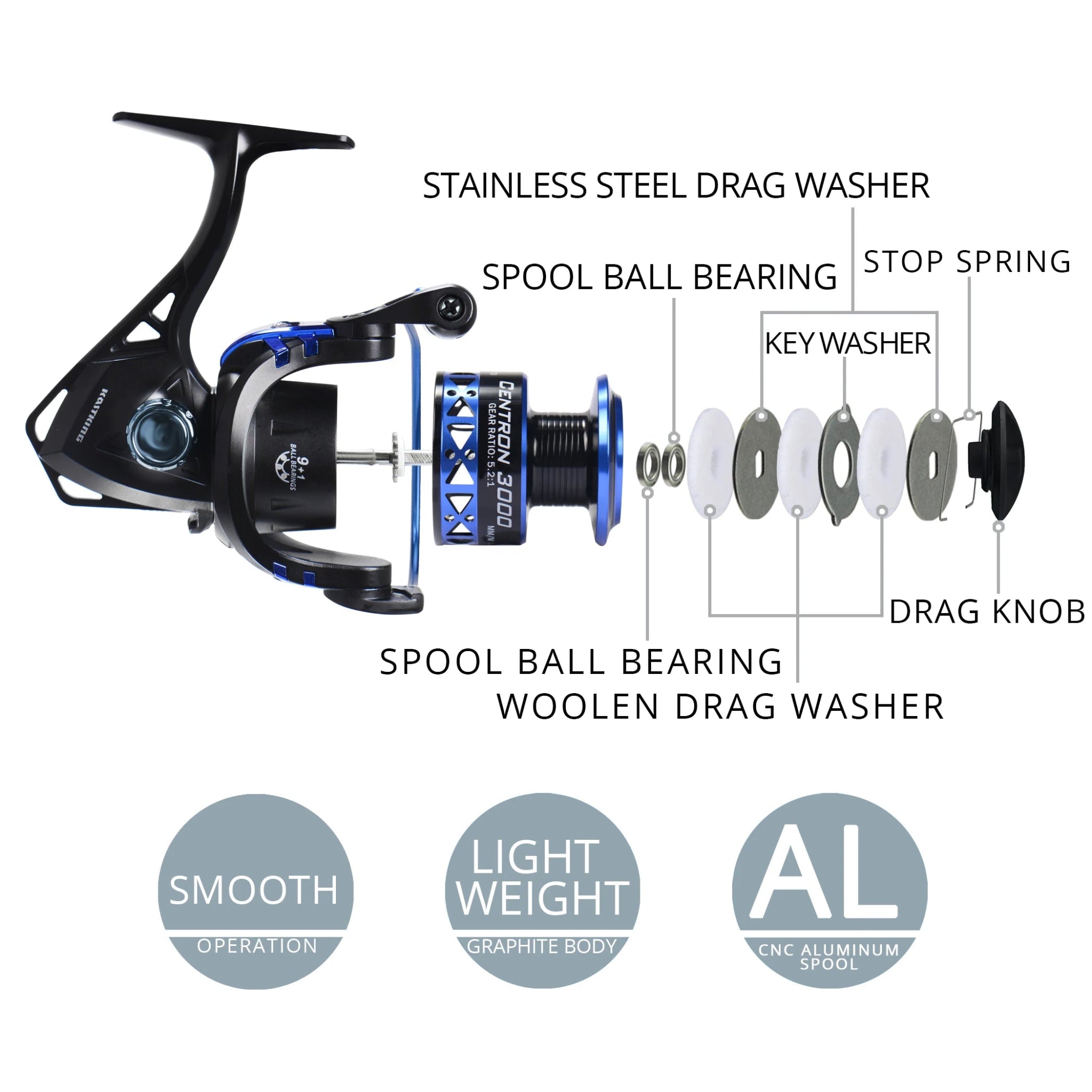 KastKing Centron & Summer Spinning Reel | One Way Clutch, 9+1 Bearings, Max Drag 8KG - KME means the very best