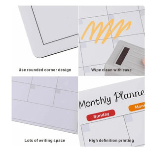 KME Fridge Sticker Message Board: Magnetic Calendar & Weekly Planner Whiteboard - KME means the very best