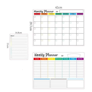 KME Fridge Sticker Message Board: Magnetic Calendar & Weekly Planner Whiteboard - KME means the very best