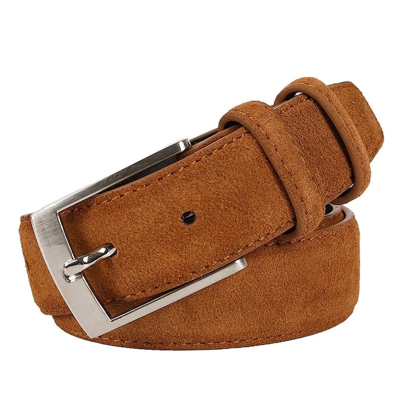 KME Suede Belts - Classic Genuine Cow Leather with Pin Buckle - KME means the very best