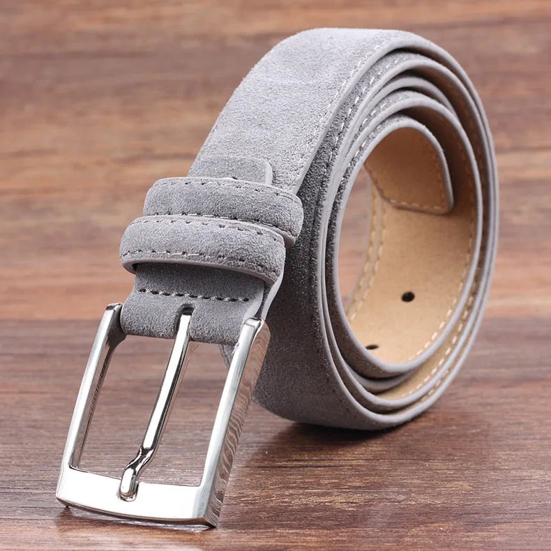 KME Suede Belts - Classic Genuine Cow Leather with Pin Buckle - KME means the very best