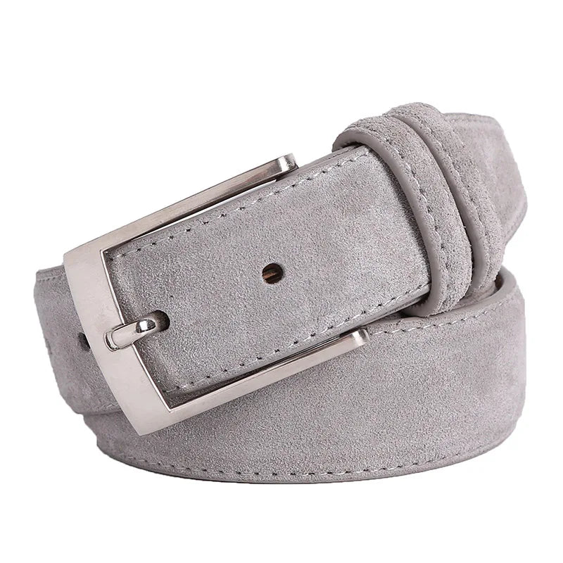 KME Suede Belts - Classic Genuine Cow Leather with Pin Buckle - KME means the very best