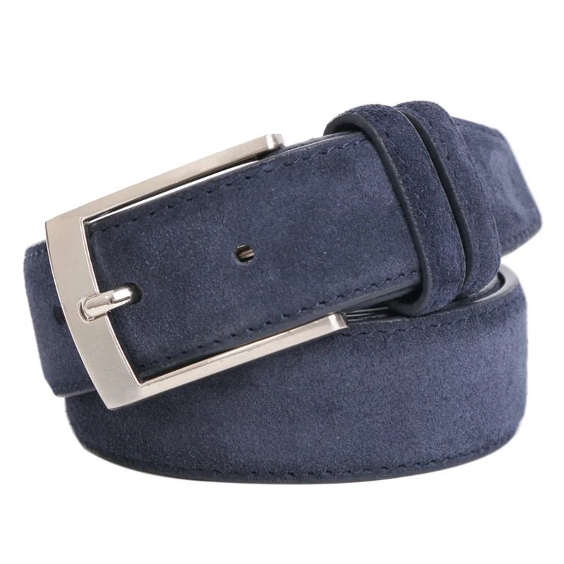 KME Suede Belts - Classic Genuine Cow Leather with Pin Buckle - KME means the very best