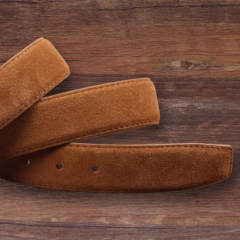 KME Suede Belts - Classic Genuine Cow Leather with Pin Buckle - KME means the very best