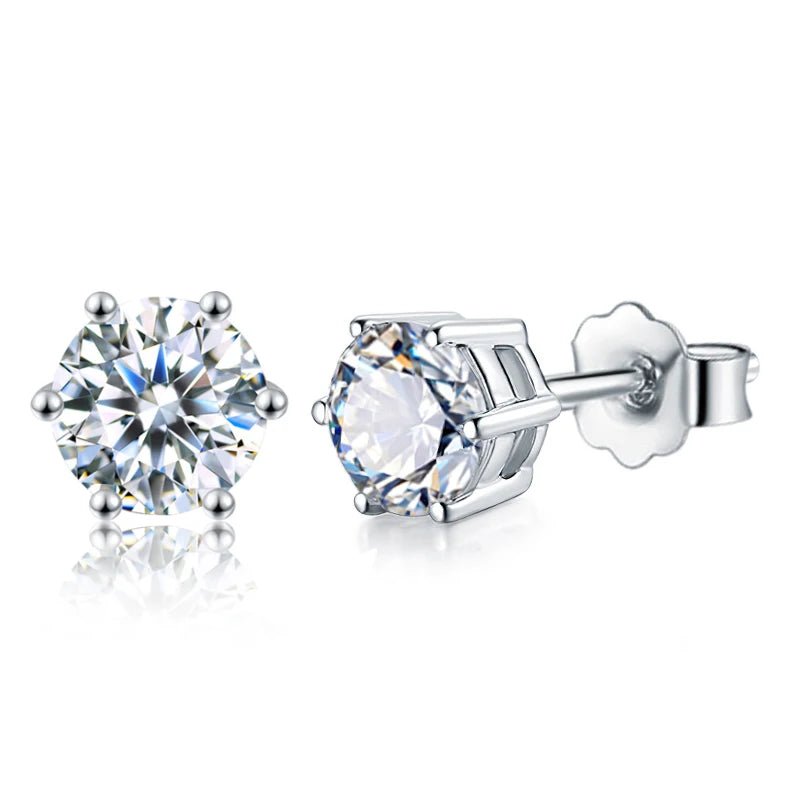 Lab Created Diamond Certified Moissanite Stud Earrings - KME means the very best