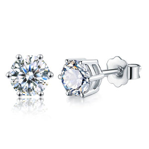 Lab Created Diamond Certified Moissanite Stud Earrings - KME means the very best