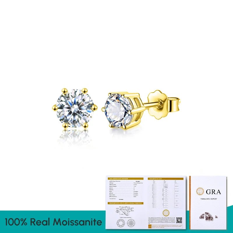 Lab Created Diamond Certified Moissanite Stud Earrings - KME means the very best