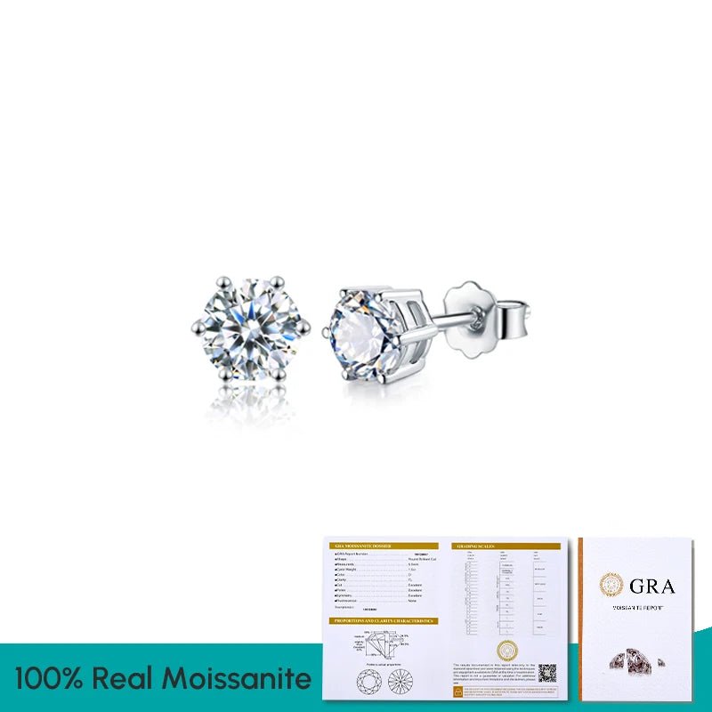 Lab Created Diamond Certified Moissanite Stud Earrings - KME means the very best