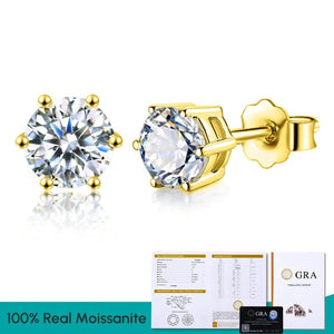 Lab Created Diamond Certified Moissanite Stud Earrings - KME means the very best