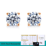 Load image into Gallery viewer, Lab Created Diamond Certified Moissanite Stud Earrings - KME means the very best
