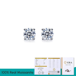 Lab Created Diamond Certified Moissanite Stud Earrings - KME means the very best