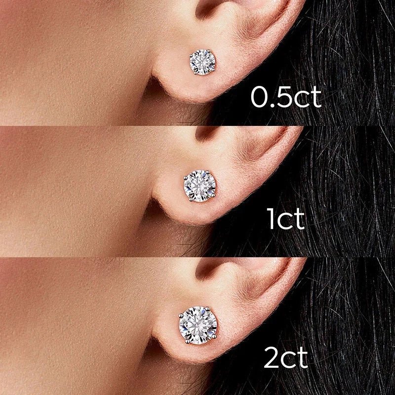 Lab Created Diamond Certified Moissanite Stud Earrings - KME means the very best