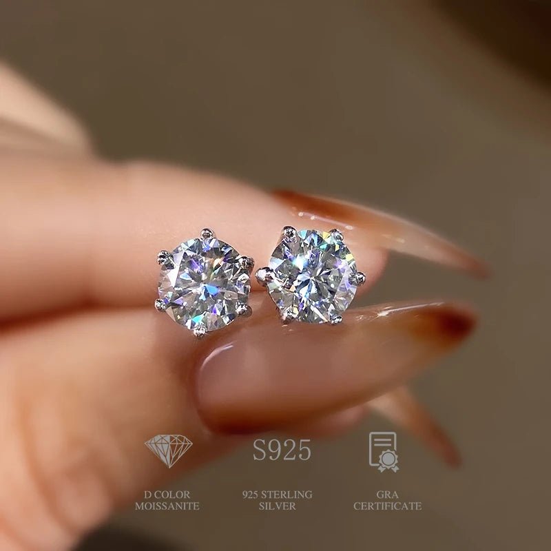 Lab Created Diamond Certified Moissanite Stud Earrings - KME means the very best