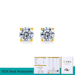 Load image into Gallery viewer, Lab Created Diamond Certified Moissanite Stud Earrings - KME means the very best
