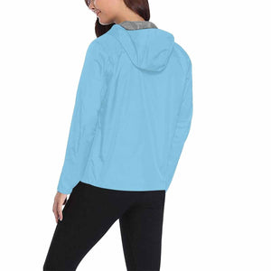 Light Blue Hooded Windbreaker Jacket - Men / Women - KME means the very best