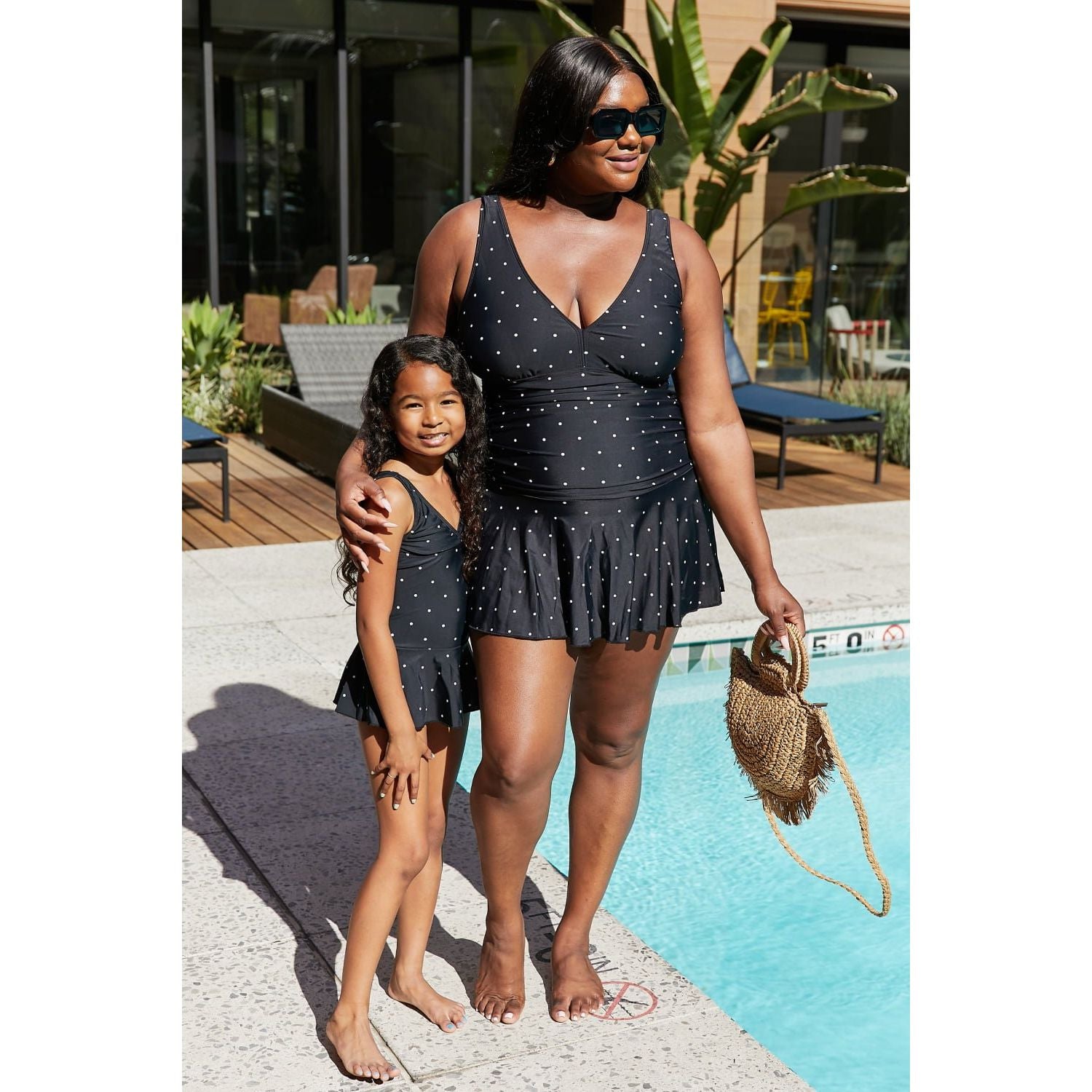 Marina West Swim Clear Waters Swim Dress in Black/White Dot - KME means the very best