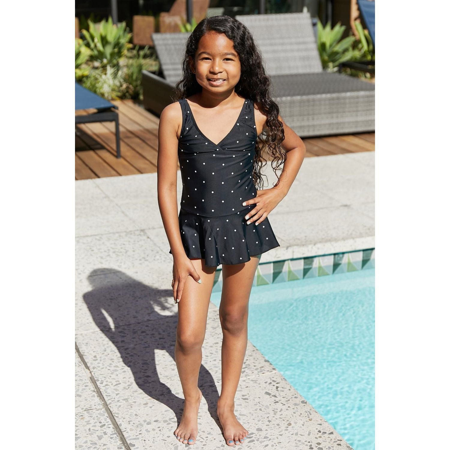 Marina West Swim Clear Waters Swim Dress in Black/White Dot - KME means the very best