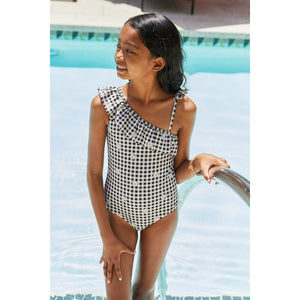 Marina West Swim Float On Asymmetrical Neck One-Piece in Black - KME means the very best