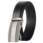 Load image into Gallery viewer, Men&#39;s Leather Belt - Black, Gray, Brown with Automatic Buckle - KME means the very best
